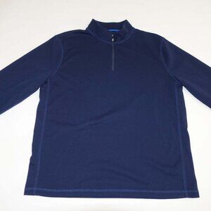 J. Crew Men's Performance Waffle 1/4 Zip Sweater Shirt Size XL Navy Blue BE306